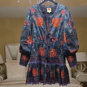 FARM Rio Vibrant Floral Mini Dress - Black and Red
